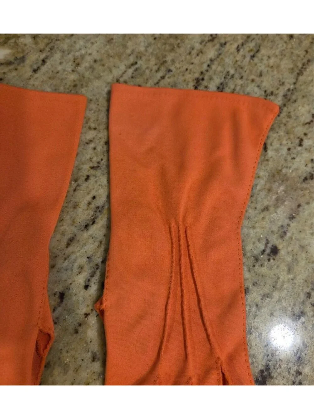 Vintage Womens Size XL XXL Pumpkin Orange Formal Stretch Nylon Gloves